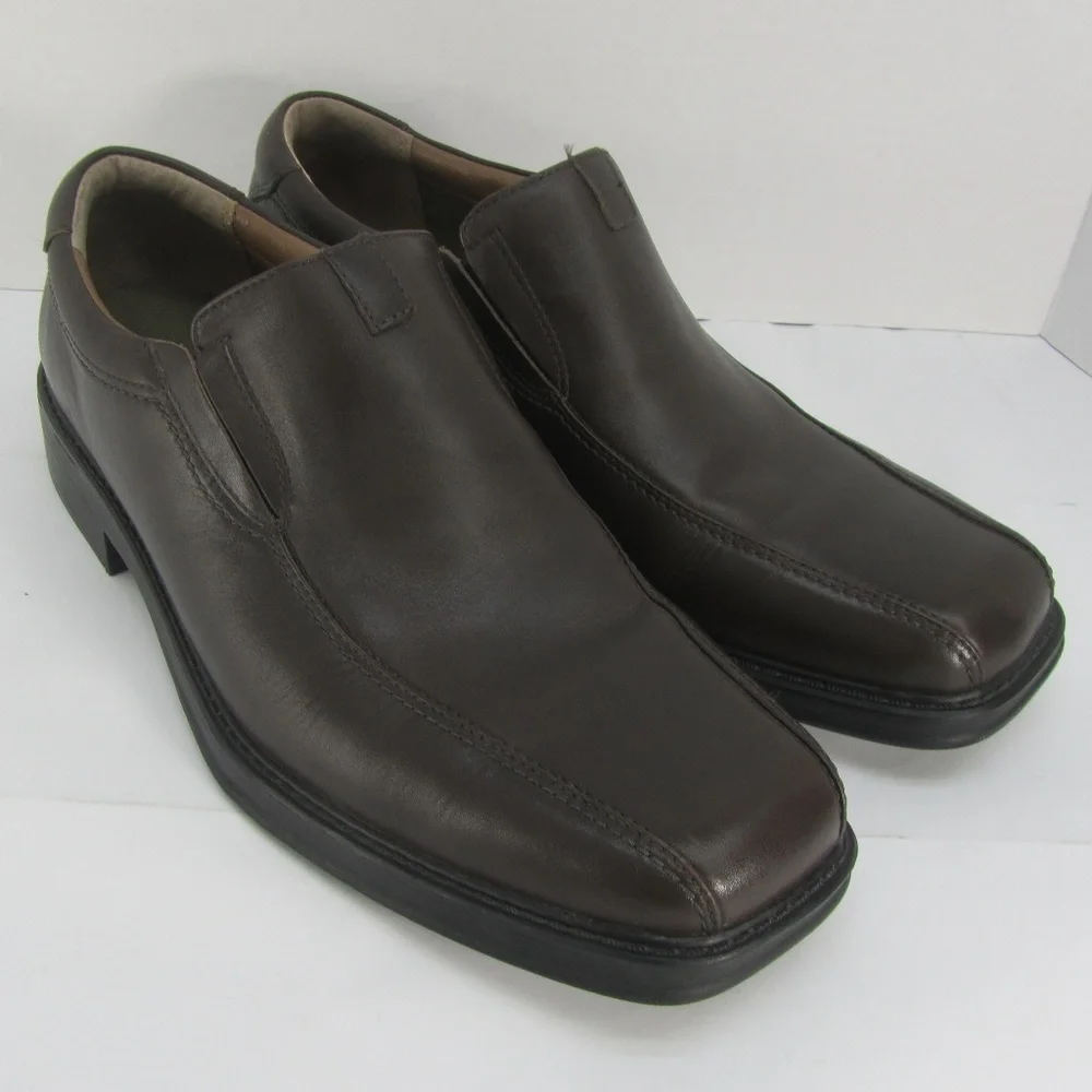 Clarks‎ Brown Leather Loafers 11M Slip On